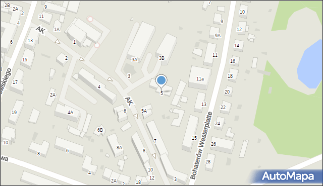 Giżycko, Armii Krajowej, 5, mapa Giżycko