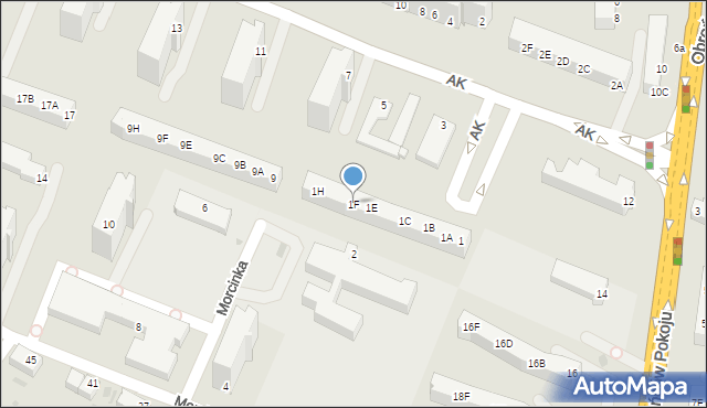 Głogów, Armii Krajowej, 1F, mapa Głogów