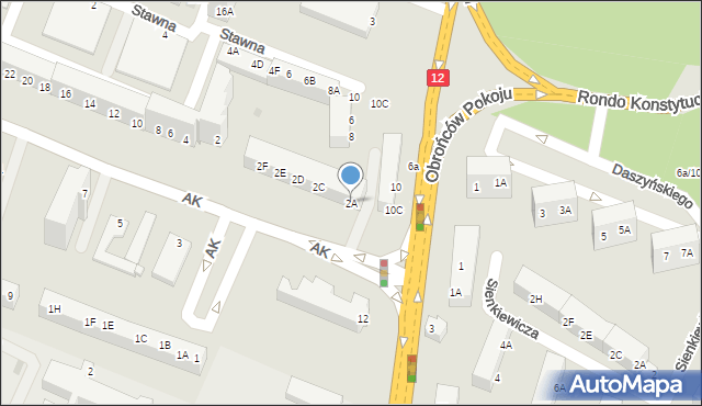 Głogów, Armii Krajowej, 2A, mapa Głogów