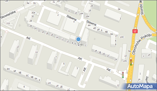 Głogów, Armii Krajowej, 4, mapa Głogów