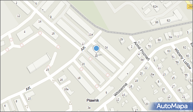 Gniezno, Armii Krajowej, 22, mapa Gniezna