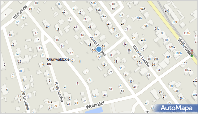 Gniezno, Armii Poznań, 22, mapa Gniezna