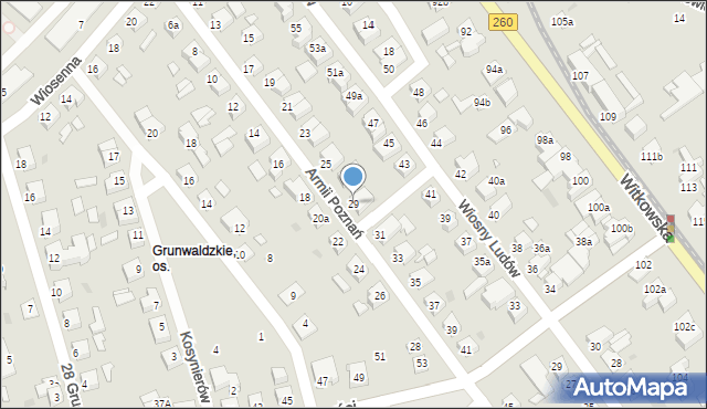 Gniezno, Armii Poznań, 29, mapa Gniezna