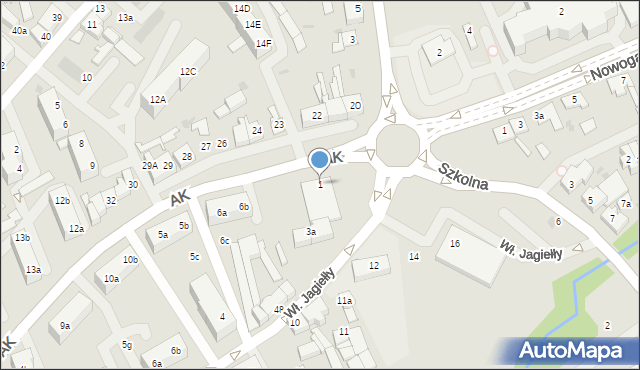 Goleniów, Armii Krajowej, 1, mapa Goleniów