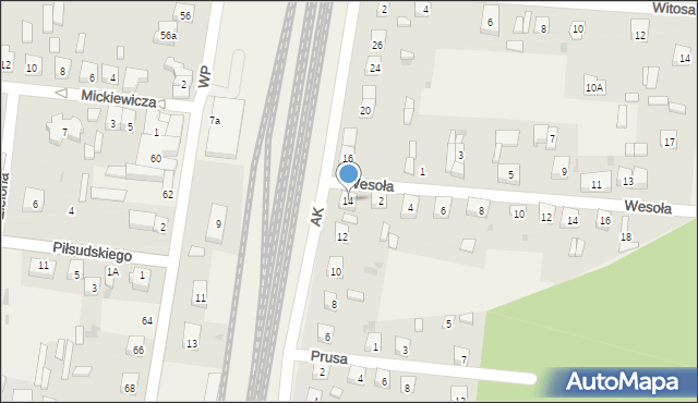 Gomunice, Armii Krajowej, 14, mapa Gomunice