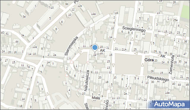 Góra, Armii Krajowej, 14, mapa Góra