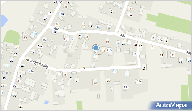 Gorzędów, Armii Krajowej, 11, mapa Gorzędów