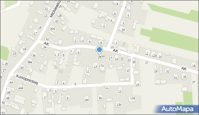 Gorzędów, Armii Krajowej, 15, mapa Gorzędów