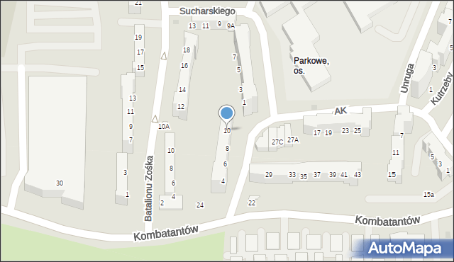 Gorzów Wielkopolski, Armii Krajowej, 10, mapa Gorzów Wielkopolski