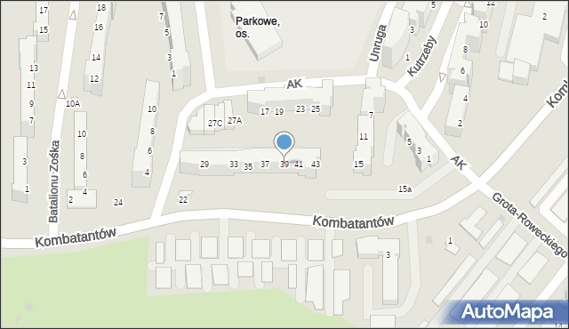 Gorzów Wielkopolski, Armii Krajowej, 39, mapa Gorzów Wielkopolski