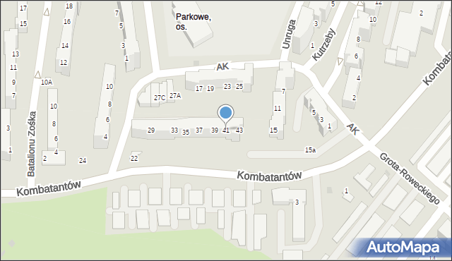 Gorzów Wielkopolski, Armii Krajowej, 41, mapa Gorzów Wielkopolski