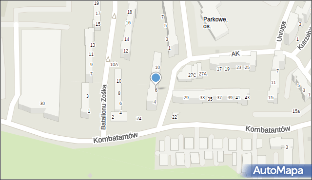 Gorzów Wielkopolski, Armii Krajowej, 6, mapa Gorzów Wielkopolski
