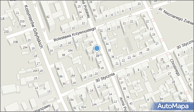 Gorzów Wielkopolski, Armii Polskiej, 18, mapa Gorzów Wielkopolski