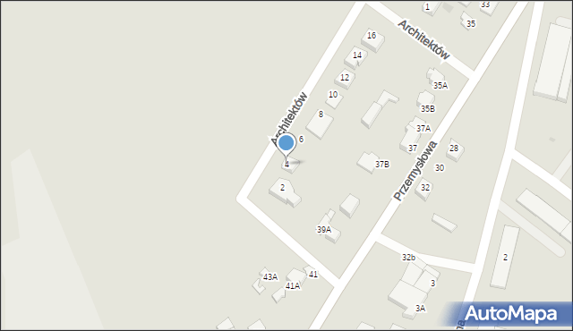 Grajewo, Architektów, 4, mapa Grajewo