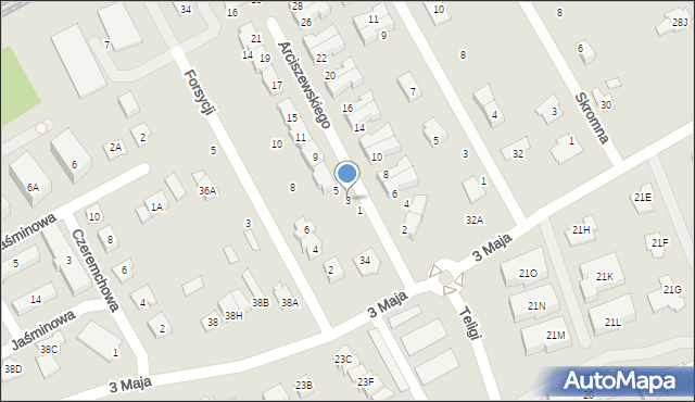 Grodzisk Mazowiecki, Arciszewskiego Krzysztofa, adm., 3, mapa Grodzisk Mazowiecki