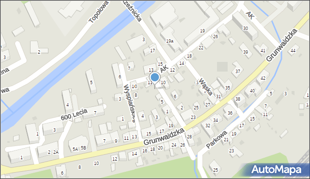 Grybów, Armii Krajowej, 9, mapa Grybów