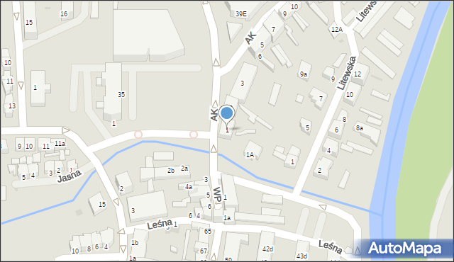 Gryfice, Armii Krajowej, 1, mapa Gryfice