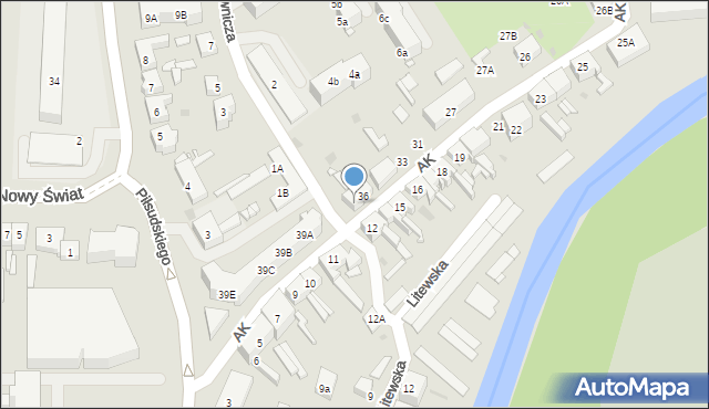 Gryfice, Armii Krajowej, 37, mapa Gryfice