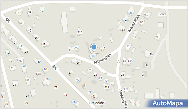 Gryfino, Artyleryjska, 4, mapa Gryfino