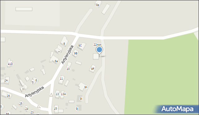 Gryfino, Artyleryjska, 9e, mapa Gryfino