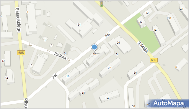 Hajnówka, Armii Krajowej, 20, mapa Hajnówka