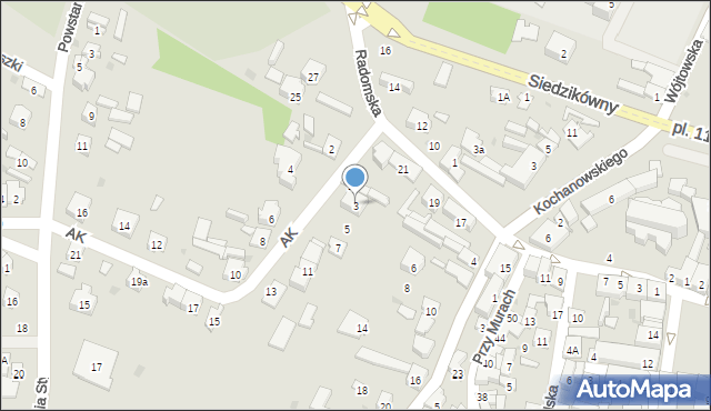 Iłża, Armii Krajowej, 3, mapa Iłża