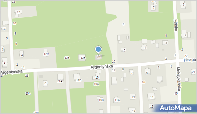 Janinów, Argentyńska, 12, mapa Janinów