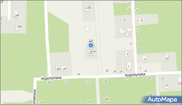 Janinów, Argentyńska, 22, mapa Janinów