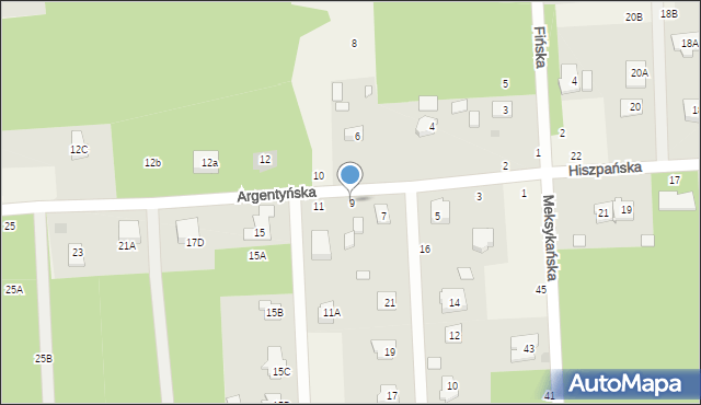 Janinów, Argentyńska, 9, mapa Janinów