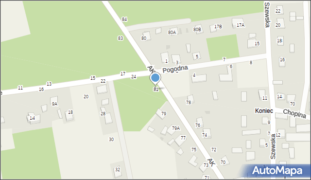 Jastkowice, Armii Krajowej, 81, mapa Jastkowice