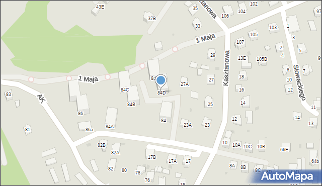 Jastrzębie-Zdrój, Armii Krajowej, 84D, mapa Jastrzębie-Zdrój