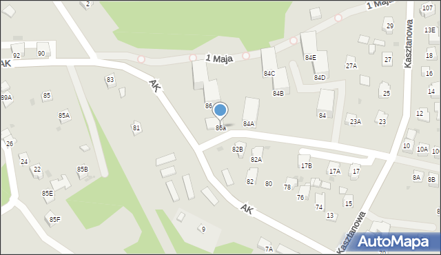 Jastrzębie-Zdrój, Armii Krajowej, 86a, mapa Jastrzębie-Zdrój