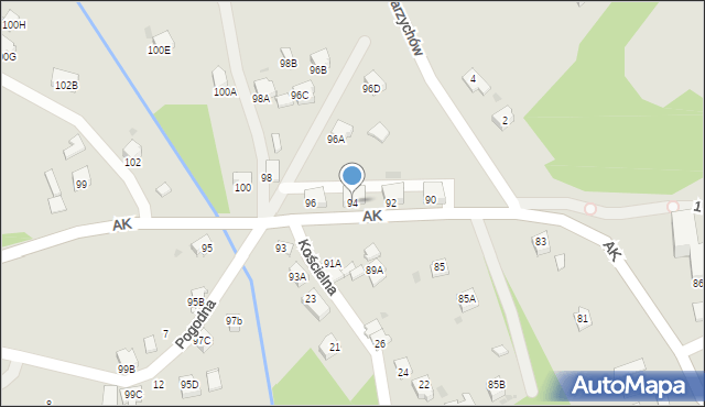 Jastrzębie-Zdrój, Armii Krajowej, 94, mapa Jastrzębie-Zdrój