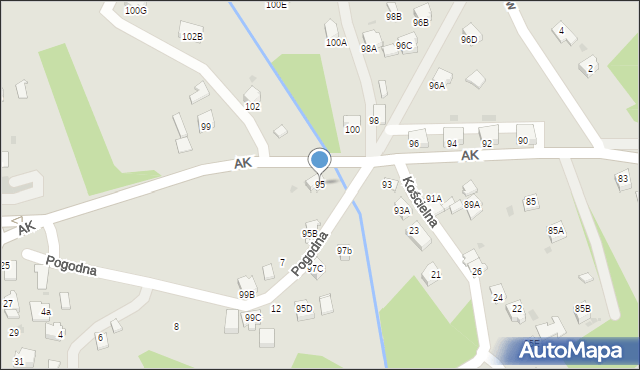 Jastrzębie-Zdrój, Armii Krajowej, 95, mapa Jastrzębie-Zdrój