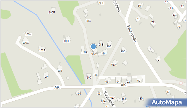 Jastrzębie-Zdrój, Armii Krajowej, 98A, mapa Jastrzębie-Zdrój