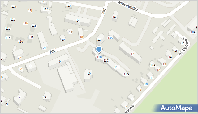 Jawor, Armii Krajowej, 11B, mapa Jawor