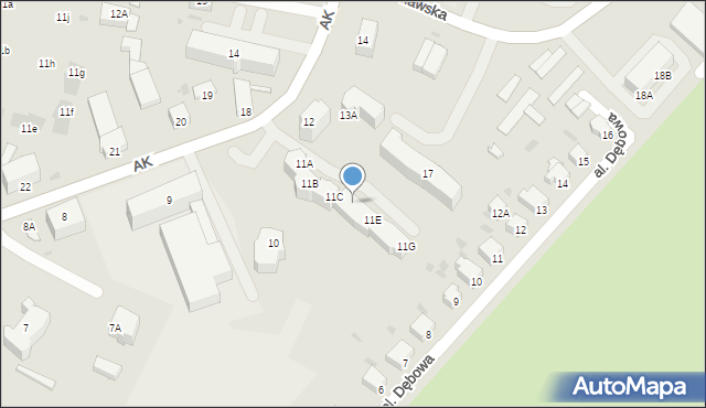 Jawor, Armii Krajowej, 11D, mapa Jawor