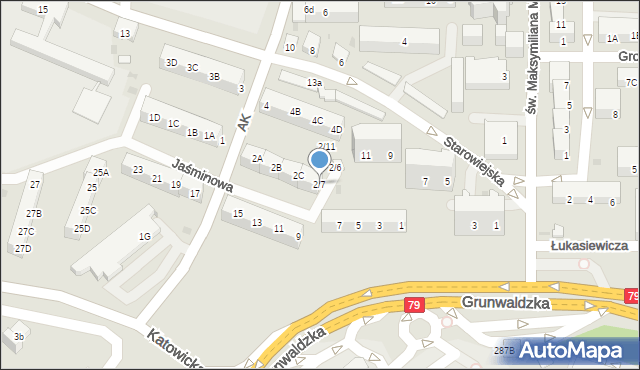 Jaworzno, Armii Krajowej, 2/7, mapa Jaworzno