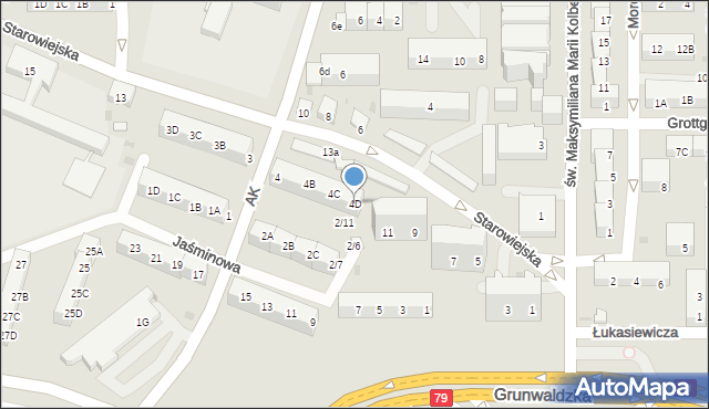 Jaworzno, Armii Krajowej, 4D, mapa Jaworzno