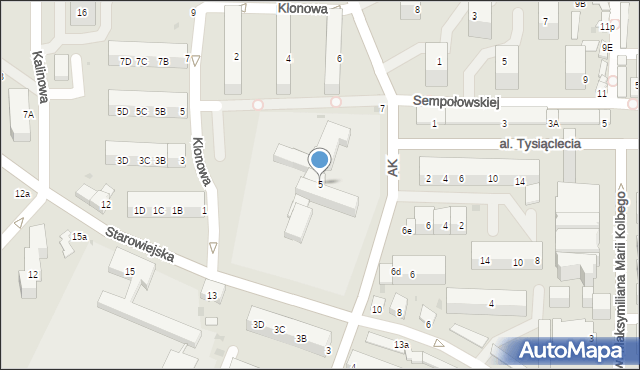 Jaworzno, Armii Krajowej, 5, mapa Jaworzno