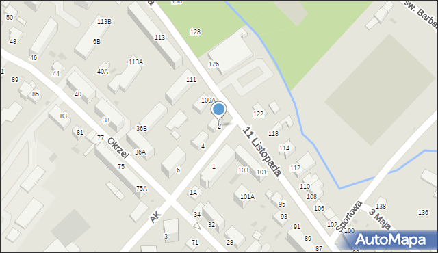 Jędrzejów, Armii Krajowej, 2, mapa Jędrzejów