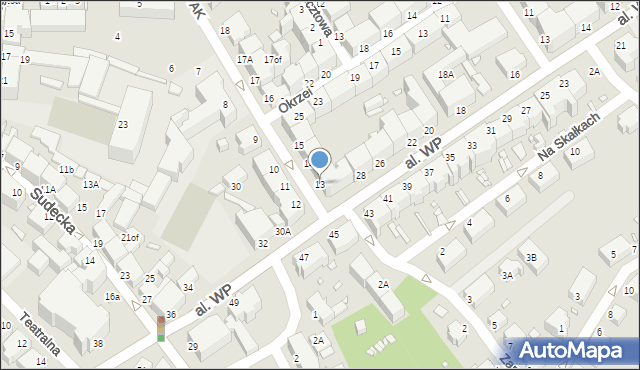 Jelenia Góra, Armii Krajowej, 13, mapa Jelenia Góra