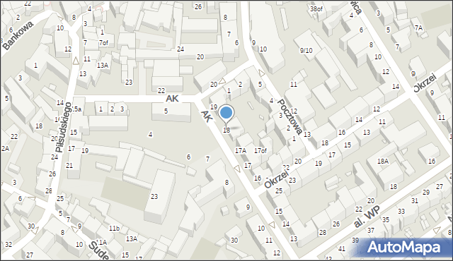 Jelenia Góra, Armii Krajowej, 18, mapa Jelenia Góra