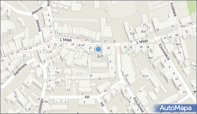 Jelenia Góra, Armii Krajowej, 26, mapa Jelenia Góra