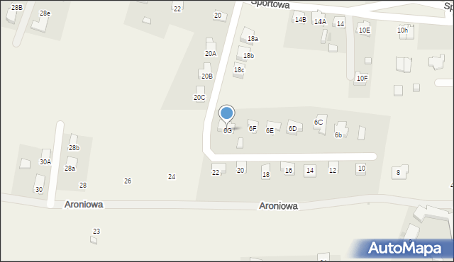 Jeżów Sudecki, Aroniowa, 6G, mapa Jeżów Sudecki