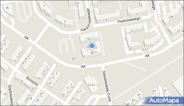 Kalisz, Armii Krajowej, 21, mapa Kalisza