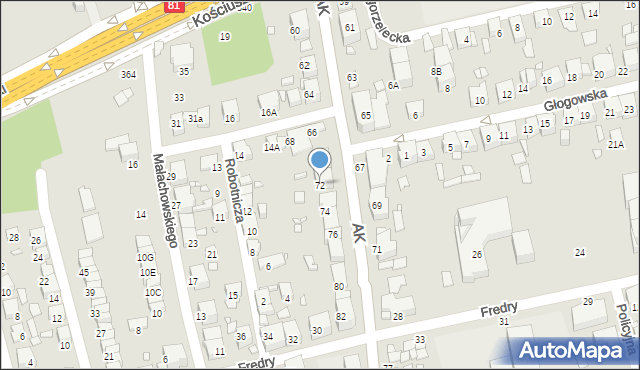 Katowice, Armii Krajowej, 72, mapa Katowic