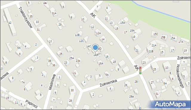 Katowice, Armii Krajowej, 14A, mapa Katowic