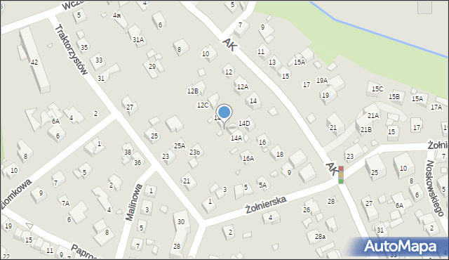 Katowice, Armii Krajowej, 14B, mapa Katowic