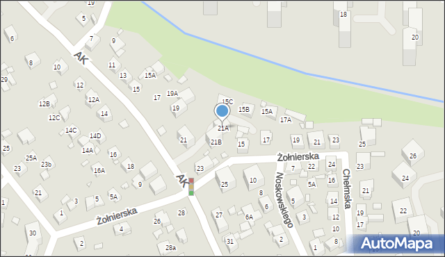 Katowice, Armii Krajowej, 21A, mapa Katowic